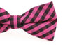 Mens Pink & Black Checkered Patterned Bow Tie