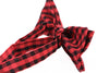 Mens Red & Black Checkered Patterned Bow Tie
