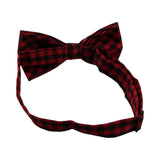 Mens Red & Black Checkered Patterned Bow Tie