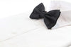 Mens Black Disco Shine Checkered Patterned Bow Tie
