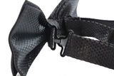 Mens Black Disco Shine Checkered Patterned Bow Tie