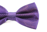 Mens Dark Purple Disco Shine Checkered Patterned Bow Tie