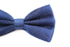 Mens Navy Disco Shine Checkered Patterned Bow Tie