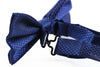 Mens Navy Disco Shine Checkered Patterned Bow Tie