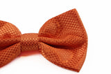 Mens Orange Disco Shine Checkered Patterned Bow Tie