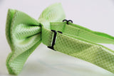 Mens Lime Plain Coloured Large Patterned Checkered Bow Tie