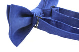 Mens Royal Blue Velvet Plain Colour Bow Tie