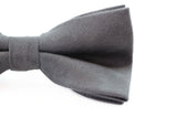 Mens Grey Velvet Plain Colour Bow Tie