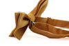 Mens Camel Velvet Plain Colour Bow Tie