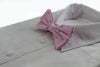 Mens Light Pink Preppy Anchor Patterned Cotton Bow Tie