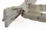 Mens Cream Preppy Anchor Patterned Cotton Bow Tie