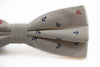 Mens Cream Preppy Anchor Patterned Cotton Bow Tie