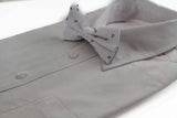 Mens White Preppy Anchor Patterned Cotton Bow Tie
