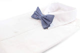 Mens Navy Denim Preppy Insects Patterned Cotton Bow Tie