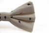 Mens Cream Preppy Insects Patterned Cotton Bow Tie