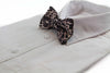 Mens Brown Leopard Velvet Patterned Bow Tie