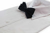 Mens Black With White Star Cotton Bow Tie