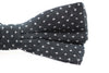 Mens Black With White Star Cotton Bow Tie