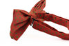 Mens Orange With Green Star Patterned Cotton Bow Tie