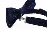 Mens Navy Multicoloured Star Cotton Bow Tie