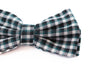 Mens Green Thick Double Layered Checkered Cotton Bow Tie