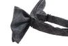 Mens Black & Grey Thick Plaid Double Layered Cotton Checkered Bow Tie