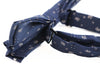 Mens Navy Preppy Leaf & Dots Patterned Cotton Bow Tie