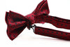 Mens Dark Red & Black Polka Dot Pattern Bow Tie