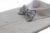 Mens Silver Sequin Patterned Bow Tie