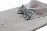 Mens Silver Sequin Patterned Bow Tie
