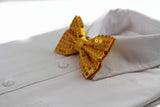 Mens Yellow Sequin Patterned Bow Tie