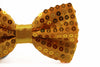 Mens Yellow Sequin Patterned Bow Tie