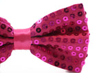 Mens Hot Pink Sequin Patterned Bow Tie