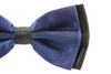 Mens Navy Two Tone Layered Bow Tie