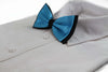 Mens Sky Blue Two Tone Layered Bow Tie