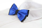 Mens Blue Two Tone Layered Bow Tie