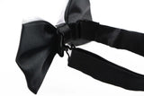 Mens White Two Tone Layered Bow Tie