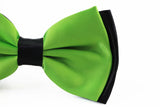Mens Fluro Green Two Tone Layered Bow Tie