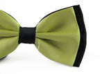 Mens Lime Two Tone Layered Bow Tie