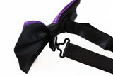 Mens Purple Two Tone Layered Bow Tie