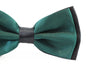 Mens Bottle Green Two Tone Layered Bow Tie