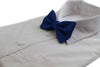 Mens Blue Plain Coloured Large Patterned Checkered Bow Tie