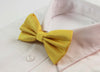 Mens Yellow Plain Coloured Checkered Bow Tie