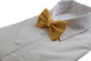 Mens Warm Yellow Plain Coloured Checkered Bow Tie