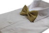 Mens Mustard Yellow Plain Coloured Checkered Bow Tie