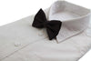Mens Dark Brown Plain Coloured Large Patterned Checkered Bow Tie
