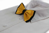 Mens Warm Yellow Two Tone Layered Bow Tie