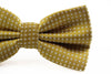 Mens Mustard Yellow Plain Coloured Bow Tie With White Polka Dots