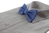 Mens Cornflower Plain Coloured Bow Tie With White Polka Dots