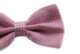 Mens Light Pink Polka Dot Patterned Bow Tie